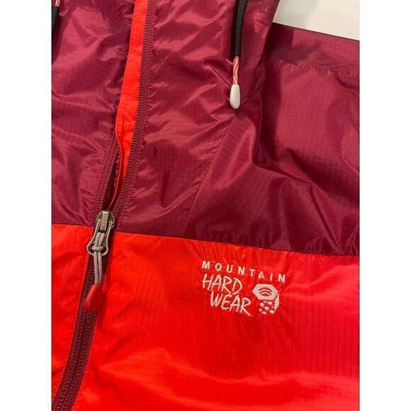 Mountain Hardwear Red Burgundy Nylon Hooded Windbreaker Small - Picture 4 of 6